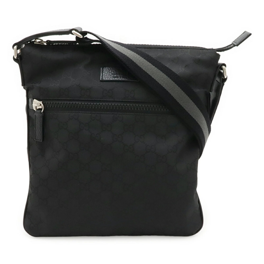 GUCCI Authentic Black Leather Shoulder Bag - Picture 1 of 10